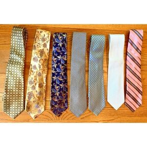 Lot of 7 Paul Fredrick Men's Silk Neck Ties